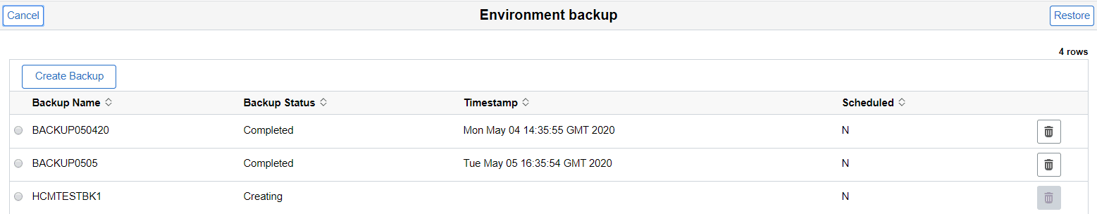 Backup Status
