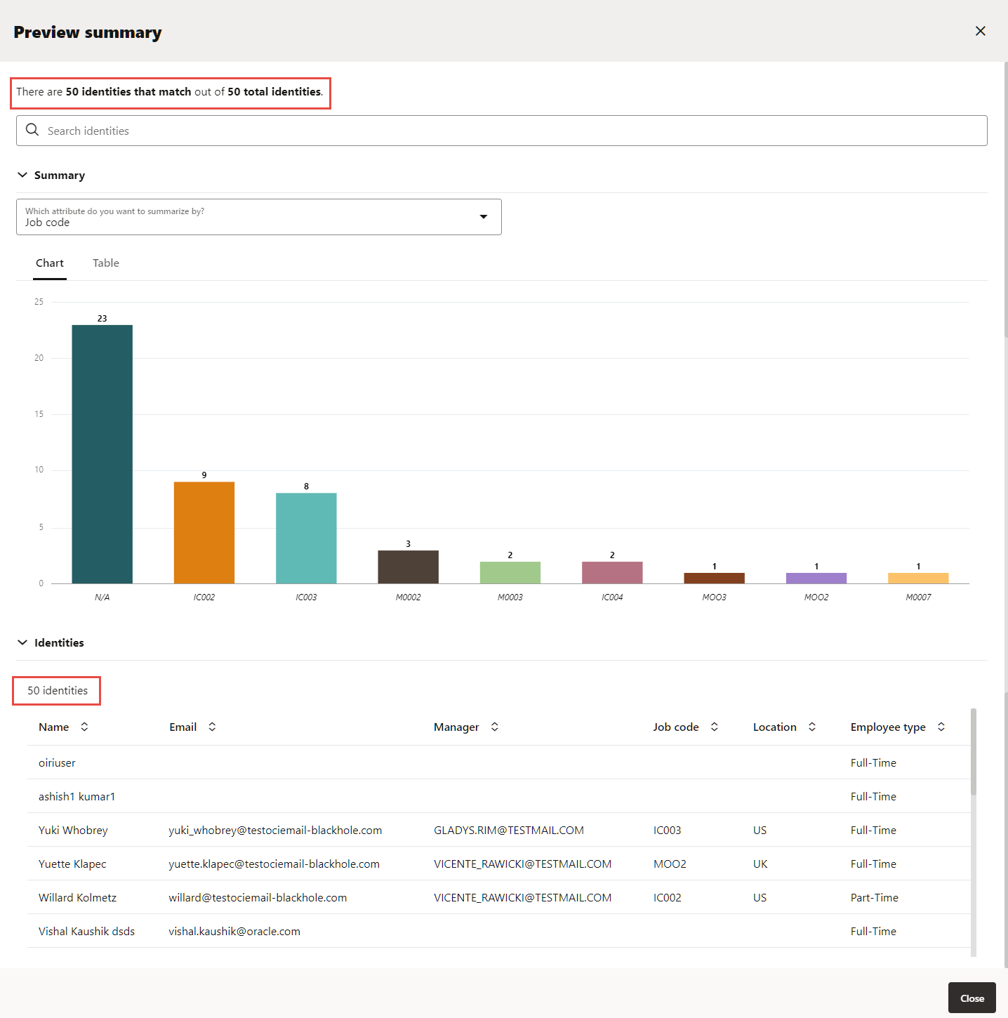 「サマリーのプレビュー」画面