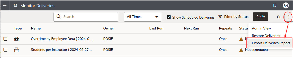 deliveries_actions_exportreport.jpgの説明は以下のとおりです