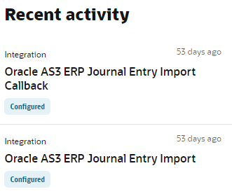 ホーム・ページの「最近のアクティビティ」セクション