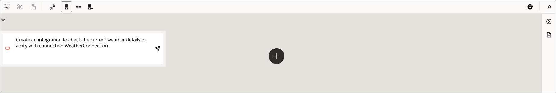 統合キャンバスには、ユーザーが入力した自然言語テキストが表示されます。 統合キャンバスには、ユーザーが入力した自然言語テキストが表示されます。