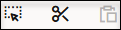 ツールバーの選択モード、切取りおよび貼付けオプション。
