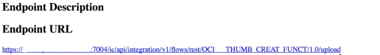 「エンドポイントの説明」ダイアログにエンドポイントURLリンクが表示されています 「エンドポイントの説明」ダイアログにエンドポイントURLリンクが表示されています