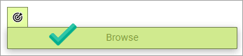 ボタンは緑色にシェーディングされ、その上にターゲット・アイコンが表示されます。 ボタンを選択する準備ができていることを示す大きな緑色のチェックマークが表示されます ボタンは緑色にシェーディングされ、その上にターゲット・アイコンが表示されます。 ボタンを選択する準備ができていることを示す大きな緑色のチェックマークが表示されます