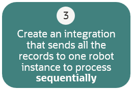 すべてのレコードを1つのロボット・インスタンスに送信して順次処理する統合を作成