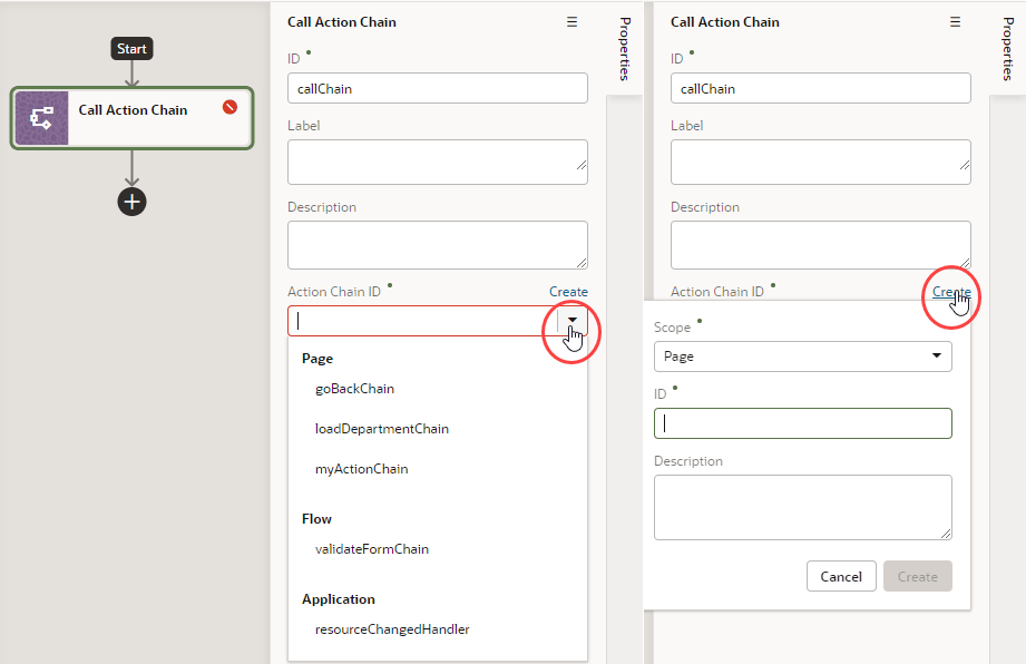 action-chain-editor-selectactionchain.pngの説明は以下のとおりです