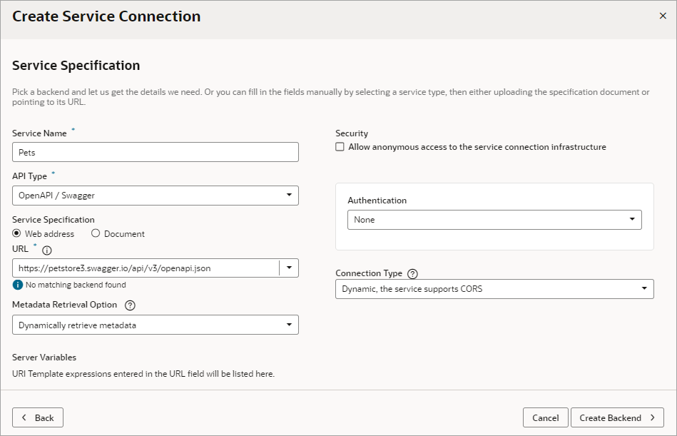 create-svc-conn-full-page-name-visapp.bmpの説明は以下のとおりです create-svc-conn-full-page-name-visapp.bmpの説明は以下のとおりです