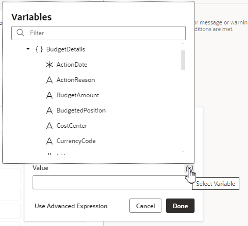 metadata-select-variable.pngの説明は以下のとおりです