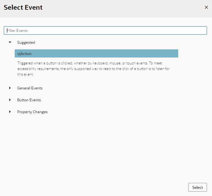 page-designer-inspector-selectevent.pngの説明は以下のとおりです