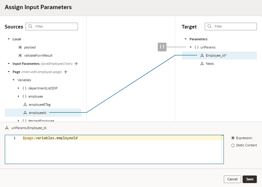 quickstart-edit-action-mapvariables.pngの説明は以下のとおりです