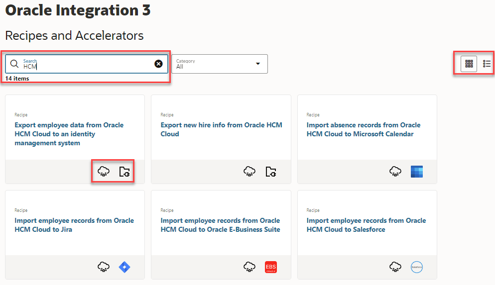Oracle Help CenterのRecipes and Acceleratorsページ