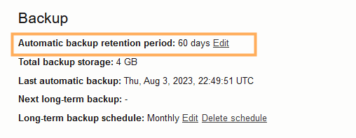 adb_backup_edit_retention_link.pngの説明は以下のとおりです