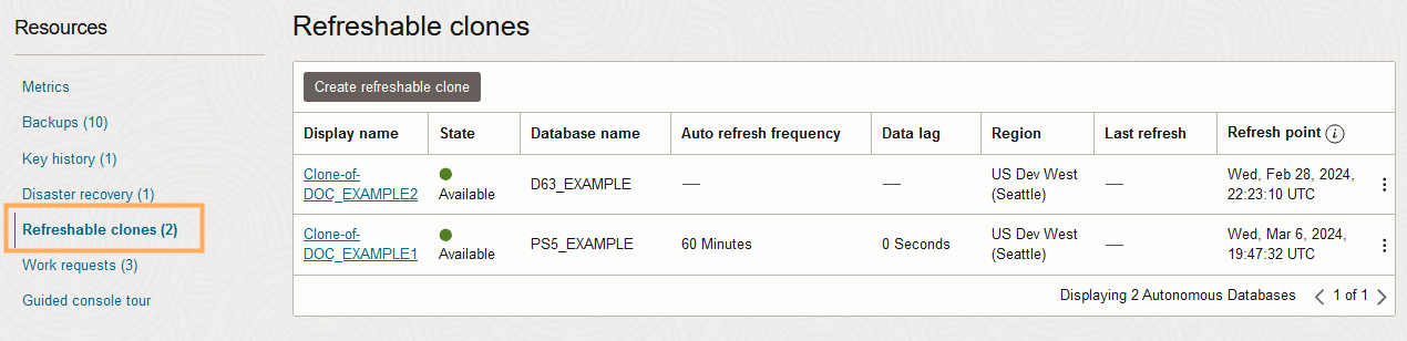 adb_resources_refreshable_clones.pngの説明は以下のとおりです adb_resources_refreshable_clones.pngの説明は以下のとおりです