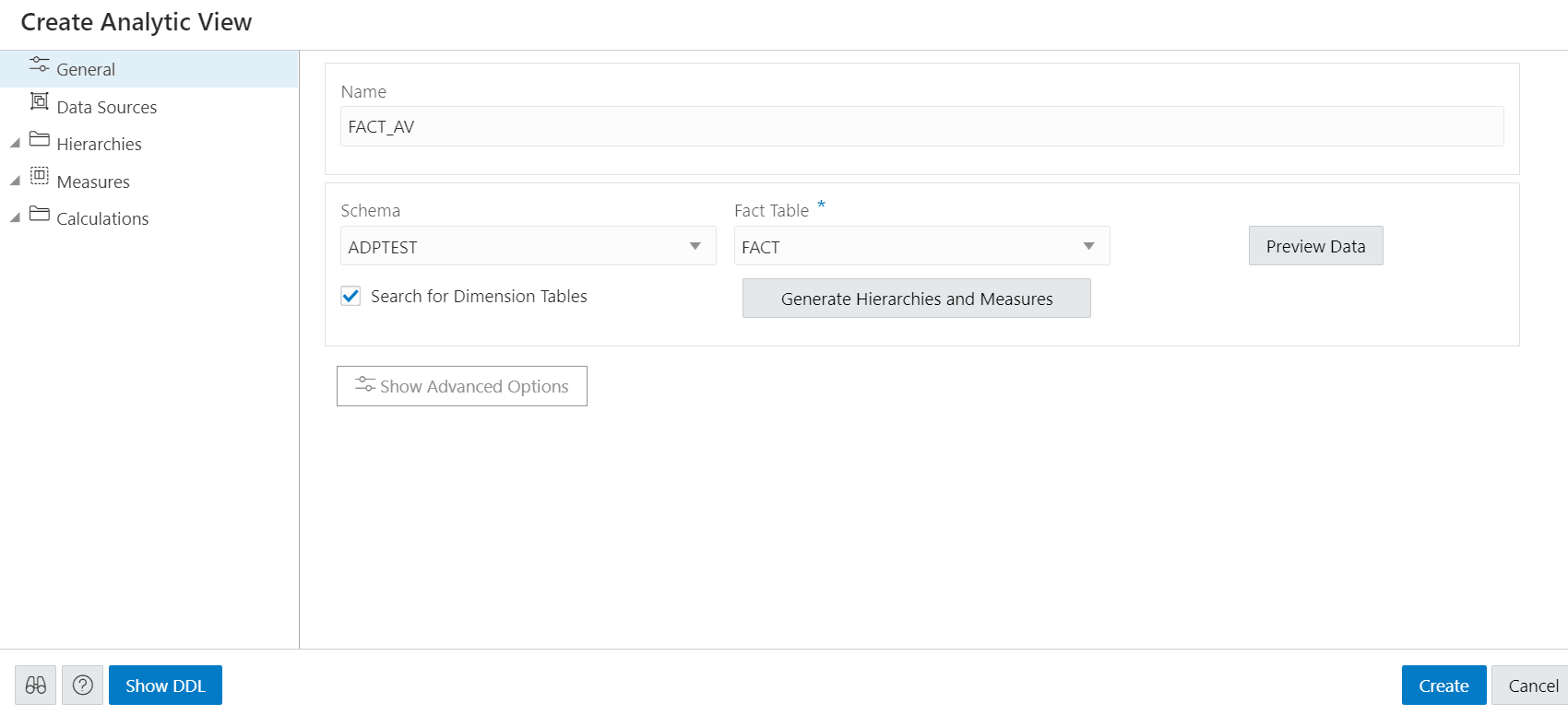adp-create-analytic-view.pngの説明は以下のとおりです