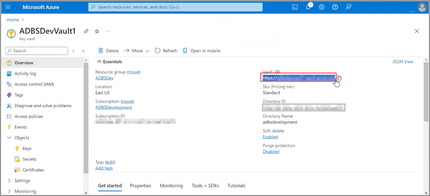 sec_az_vault_uri.pngの説明は以下のとおりです