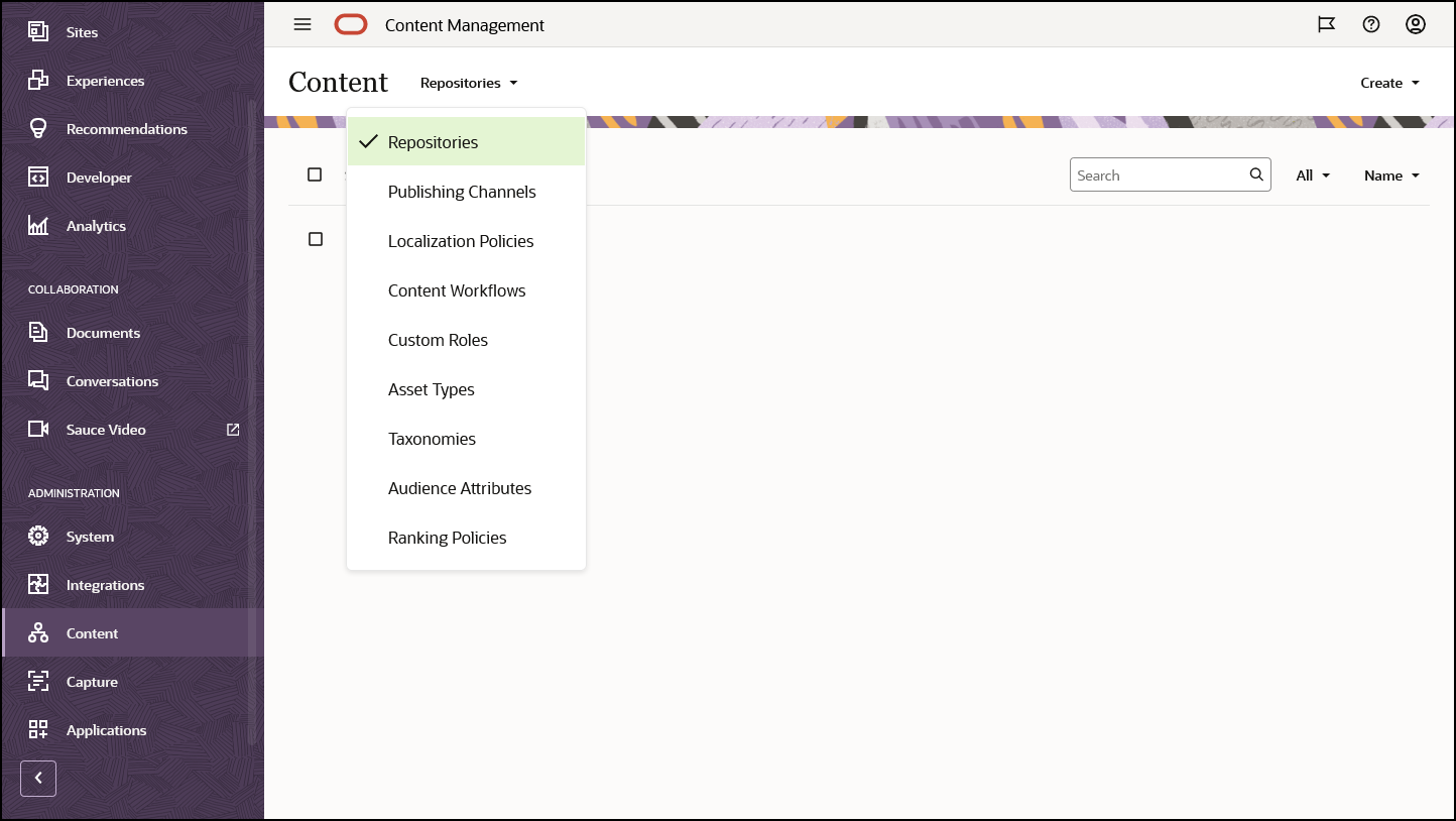 テキストで説明されている管理コンテンツ・インタフェース テキストで説明されている管理コンテンツ・インタフェース