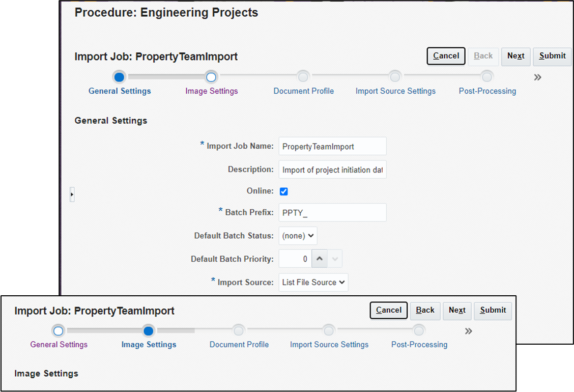 Import Processor Jobs page. Import Processor Jobs page.