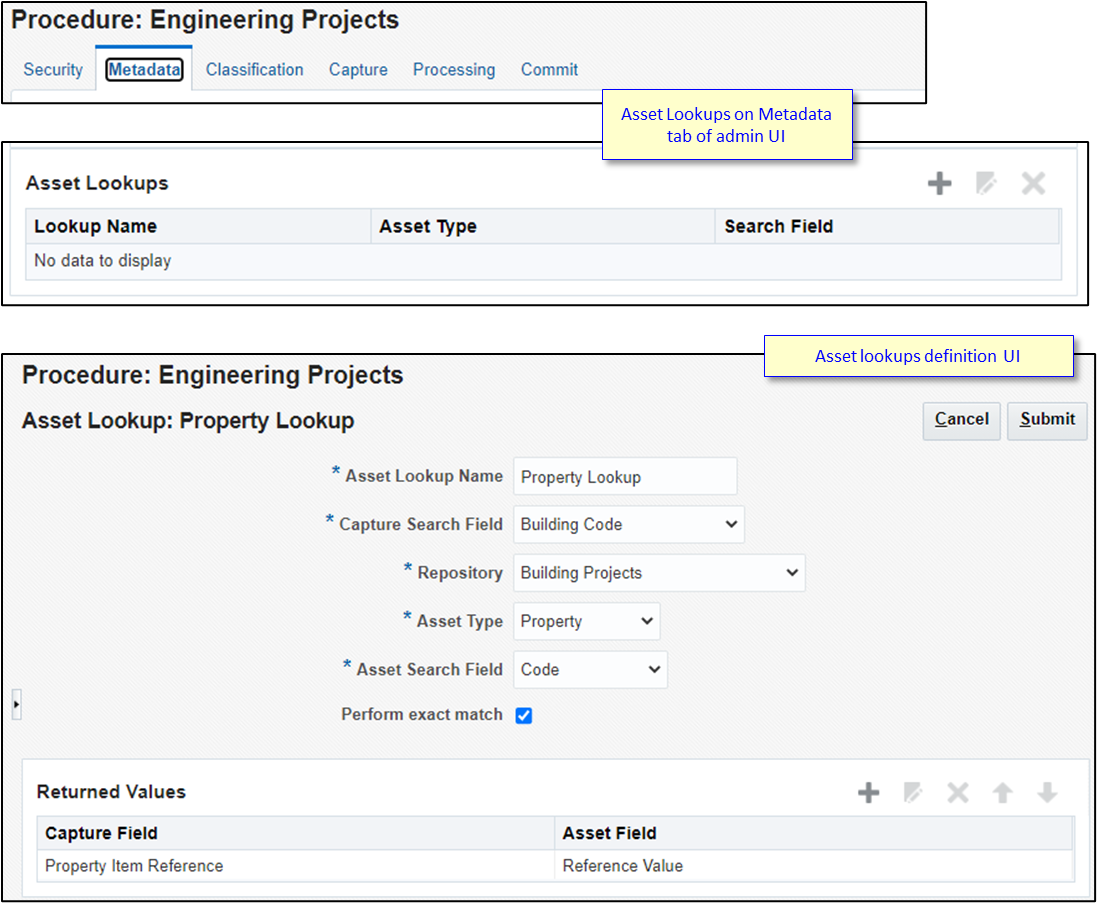 Screenshot of the process of creating an asset lookup. Screenshot of the process of creating an asset lookup.