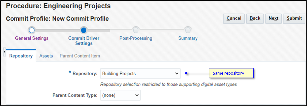 Create a new commit profile. Create a new commit profile.