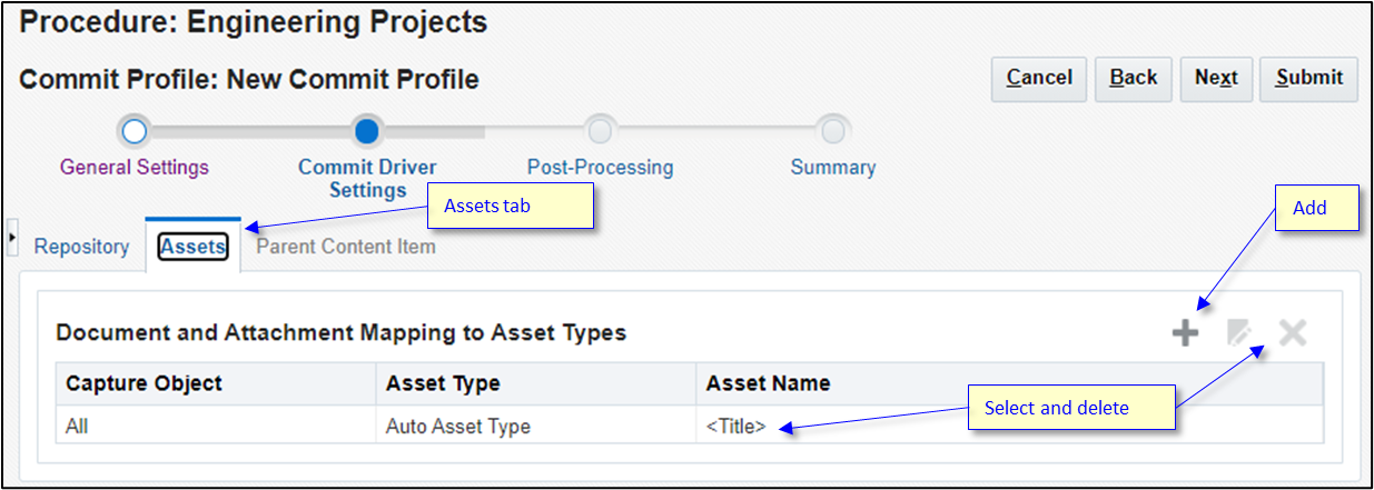 Create a new commit profile. Create a new commit profile.