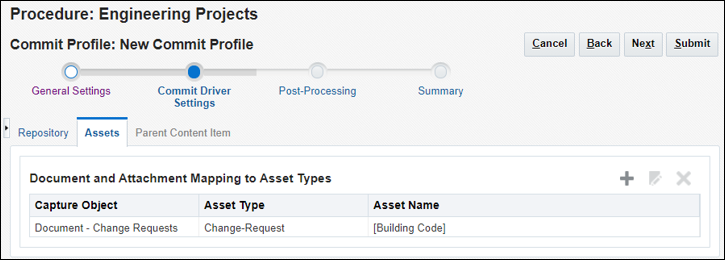 Create a new commit profile. Create a new commit profile.