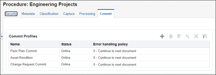 Create a new commit profile. Create a new commit profile.