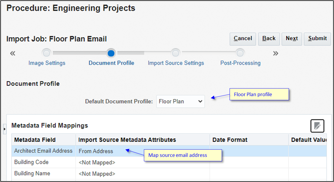 Creating an import job. Creating an import job.