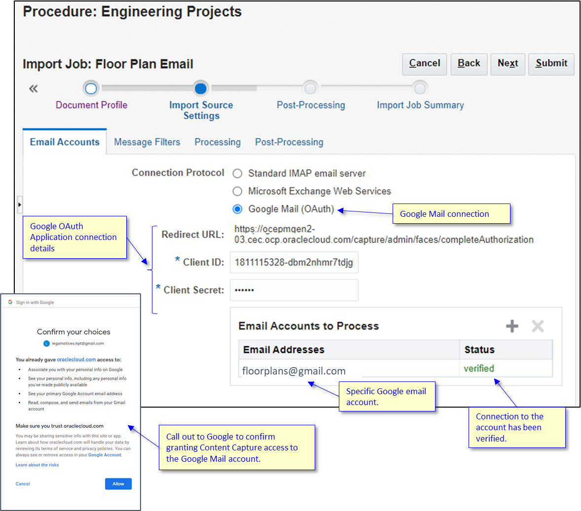 Creating an import job. Creating an import job.
