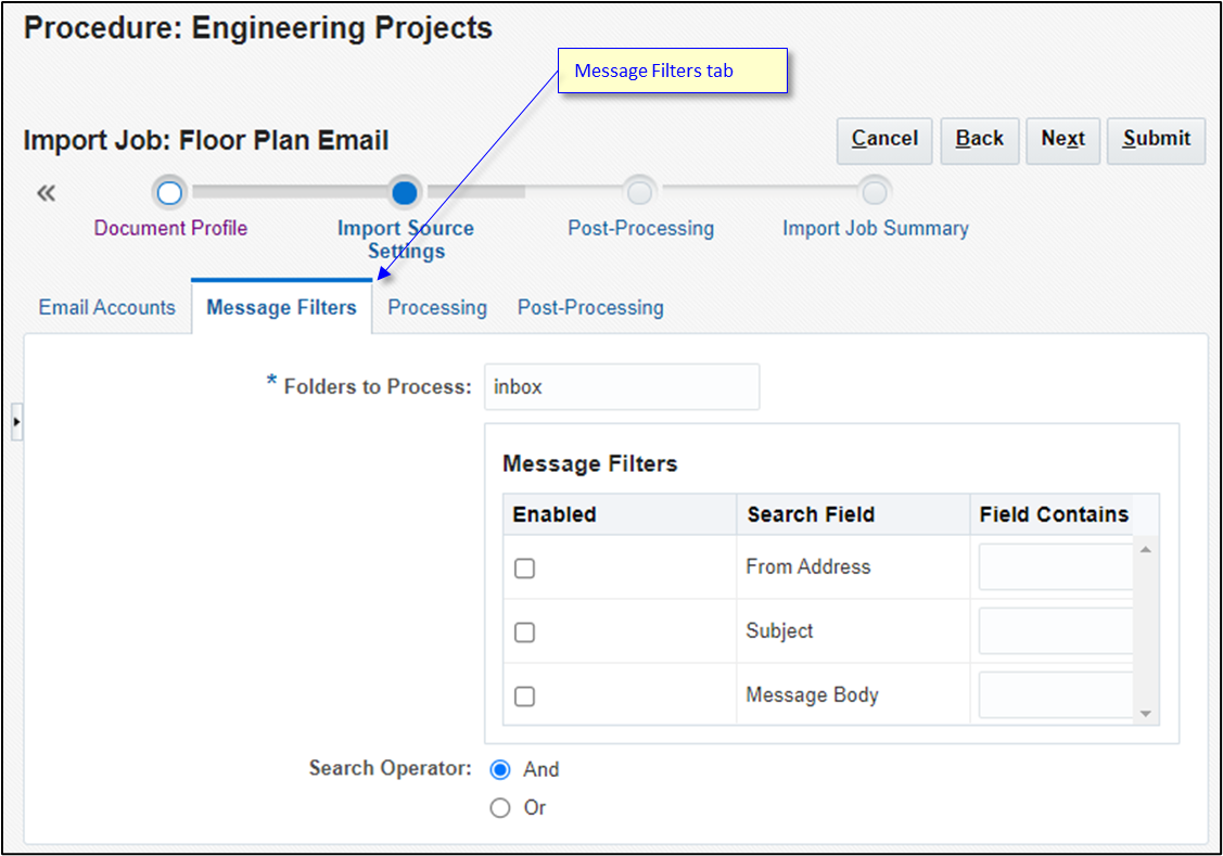 Creating an import job. Creating an import job.