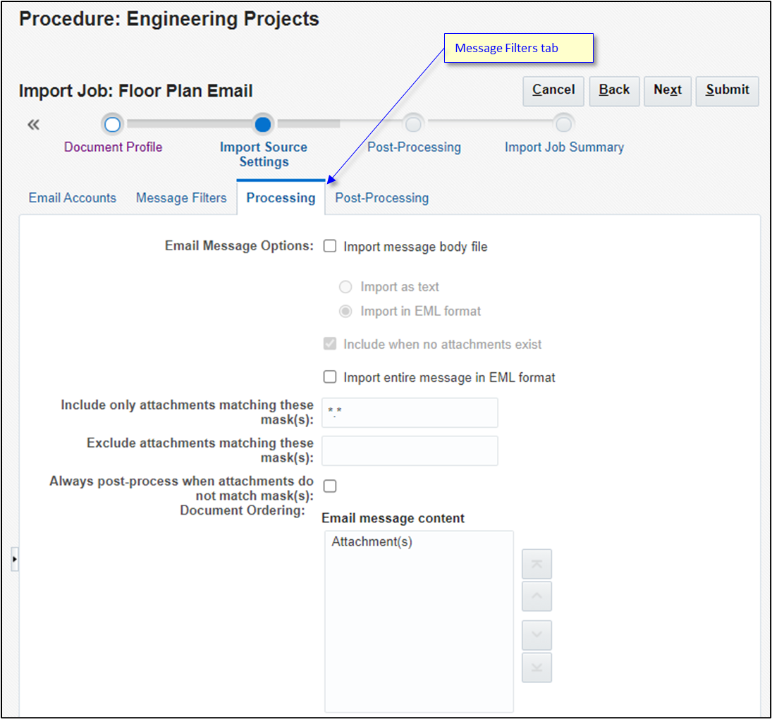Creating an import job. Creating an import job.