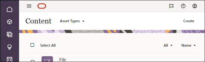 Asset Types option in dropdown menu. Asset Types option in dropdown menu.