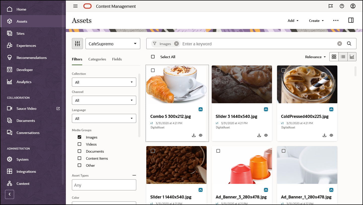 リポジトリのアセット・ページ