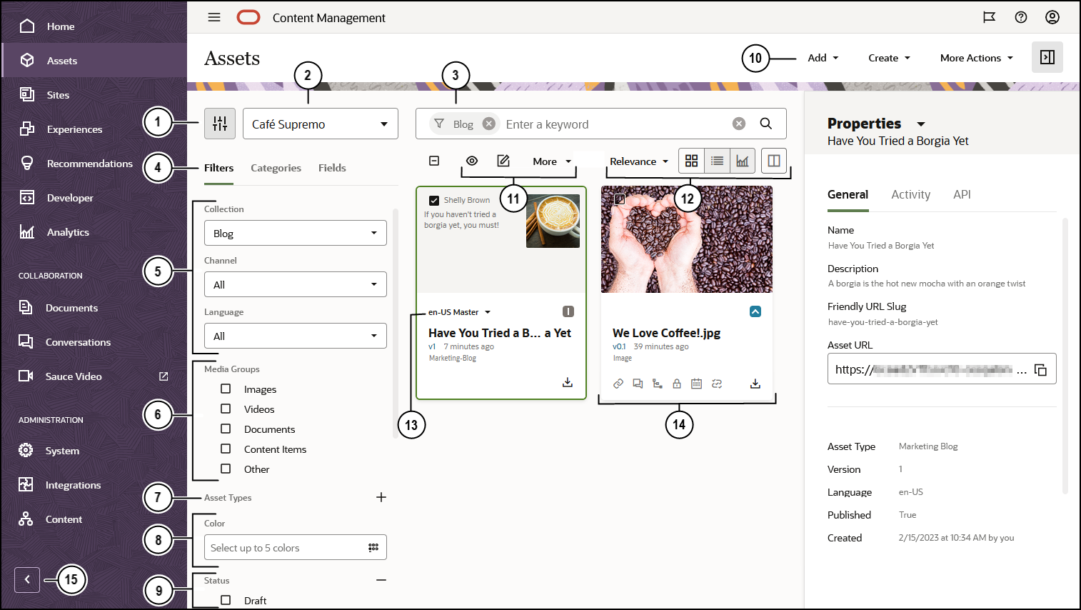 次のテキストに対応する番号付きの領域を持つ図