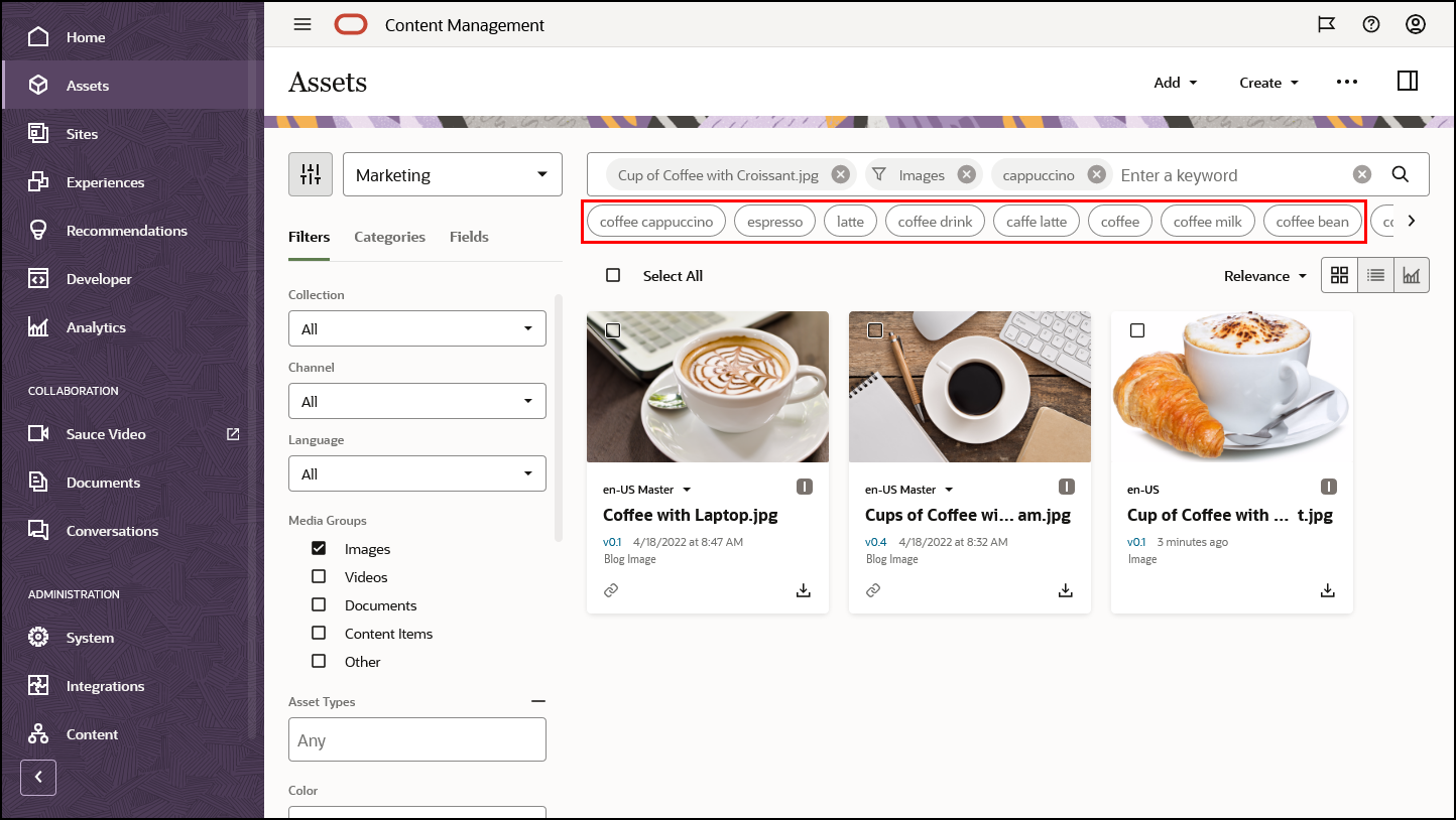 タグ推奨付きスマート検索