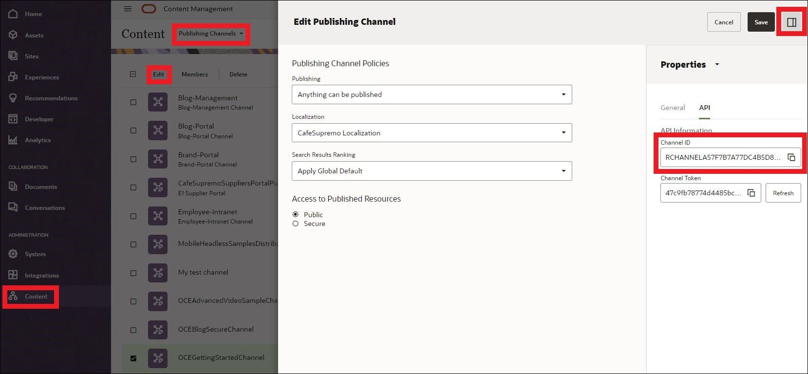 This image shows the channel ID steps. This image shows the channel ID steps.