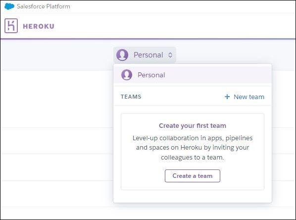 This image shows the personal vs. team setting.