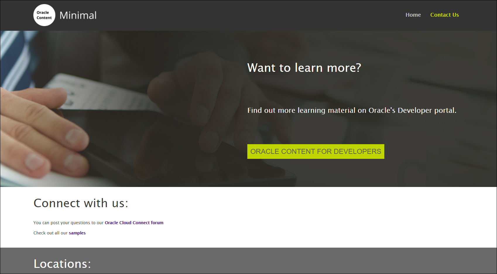 This image shows the contact us page for an Gatsby minimal site.