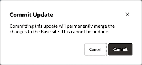 This image shows the commit dialog in Site Builder.