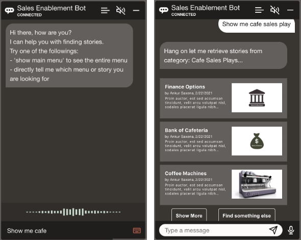 This image shows the custom component on a web page in Site Builder.