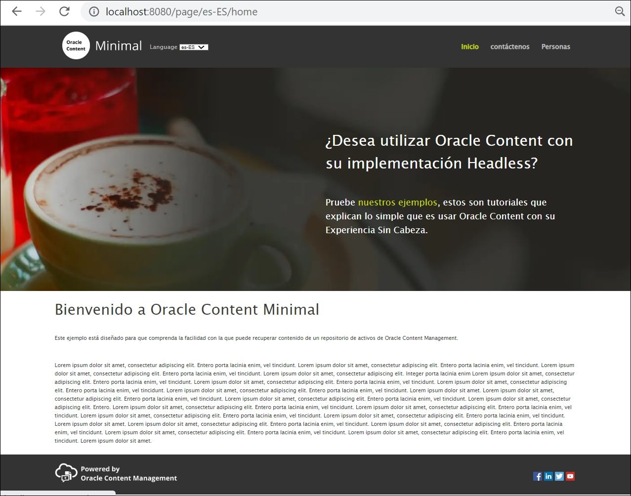 The Spanish home page