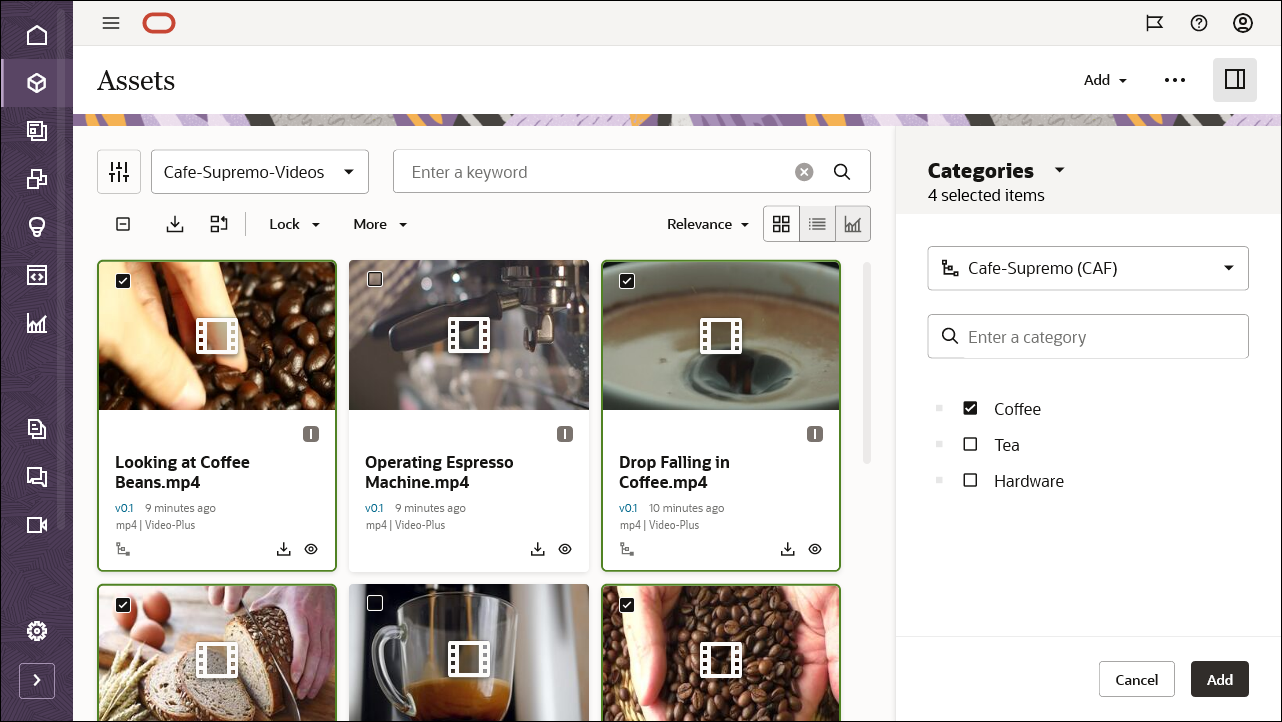 Assigning categories to uploaded videos.