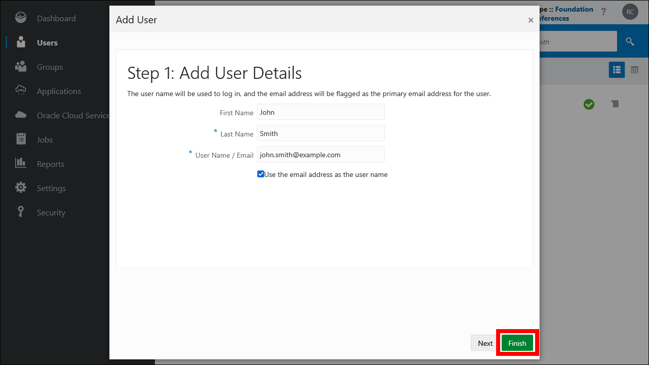 This image shows the Add User window.