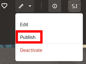 This image shows a page in the previewer, with the edit option highlighted.