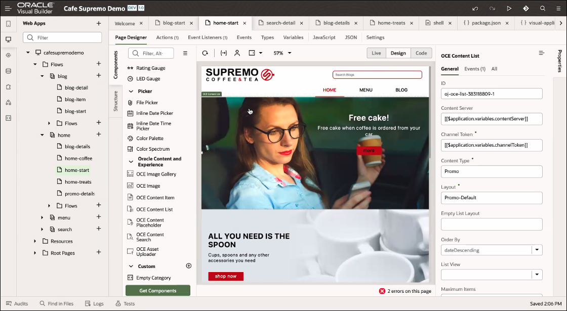 Oracle Visual Builder Oracle Visual Builder