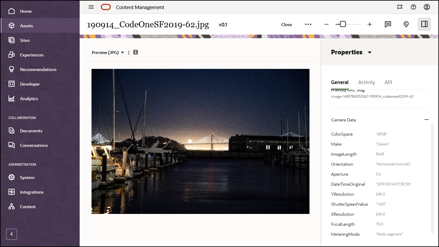 カメラ・データ(リンク・トピックで説明)