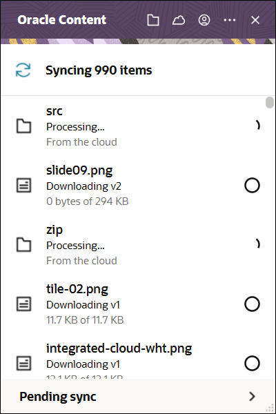 リンクされたトピックで説明されているデスクトップ同期ダイアログ