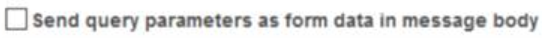 問合せパラメータをフォーム・データとしてメッセージ本文に送信チェック・ボックスが示されています。
