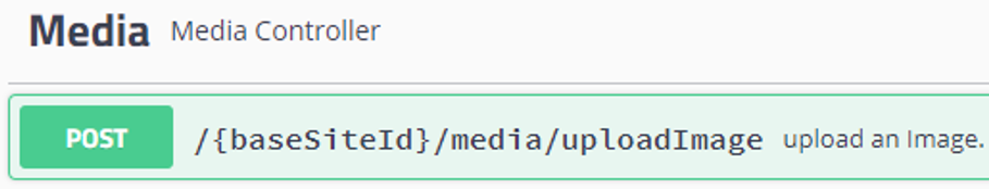 Media Controllerが表示されます。 POSTの下にが表示されます。 右側には、uploadImageという名前のイメージのパスがあります。 