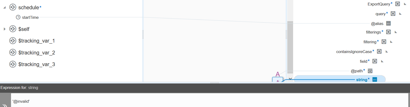 ターゲット文字列要素をクリックすると、@invalidの値が表示されます。