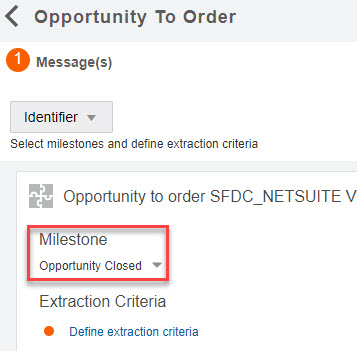 マイルストーン・リストと、抽出基準を定義するリンクを示す統合